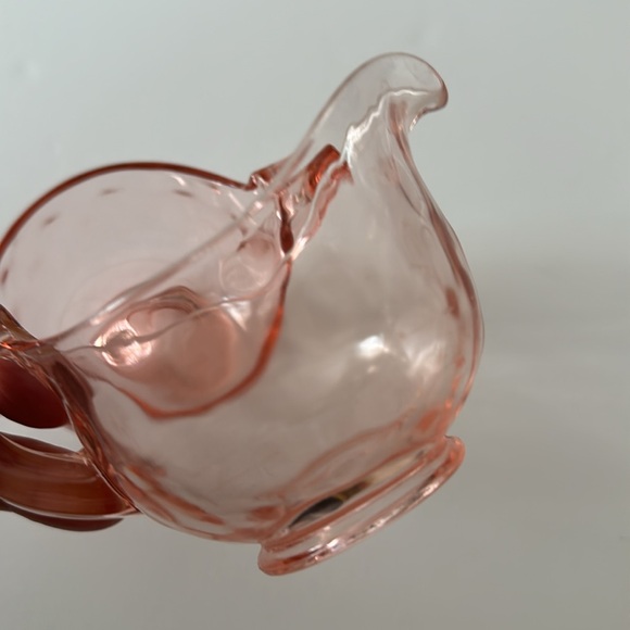 Vintage sugar and creamer, pink carnival glass, great condition no chips,cracks - Picture 3 of 7